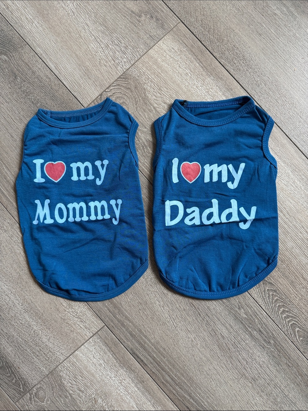 Blue "I ♥ my Mommy/Daddy" Dog Tank Top